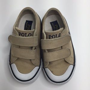 Polo khaki toddler hook and loop shoes